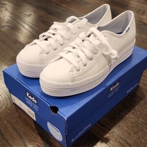 Keds Triple Kick Leather Sneaker White w/ Dream Foam (WH57310) - Size 7 - New